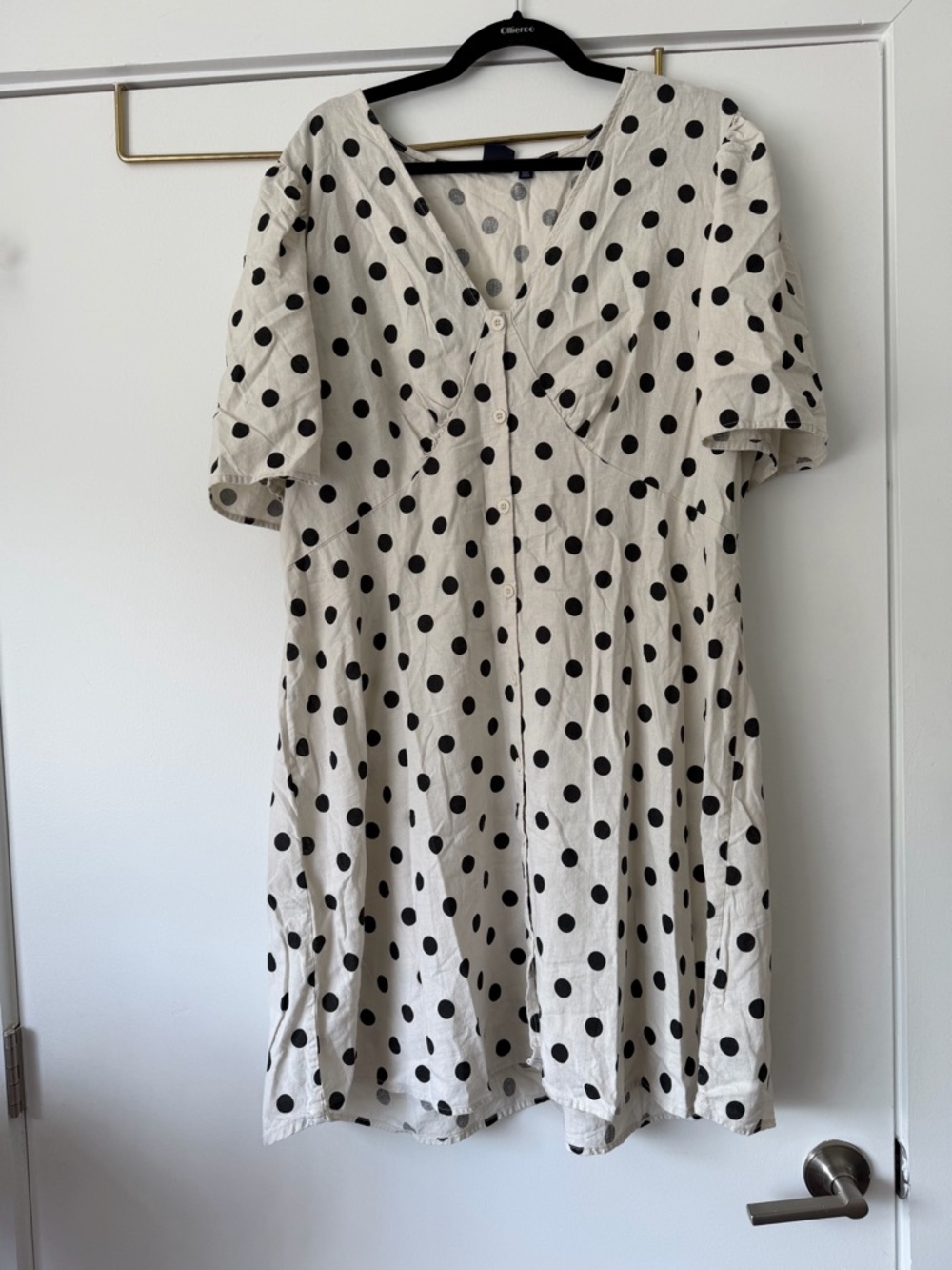 GAP Cream Midi Dress with Black Polka Dots